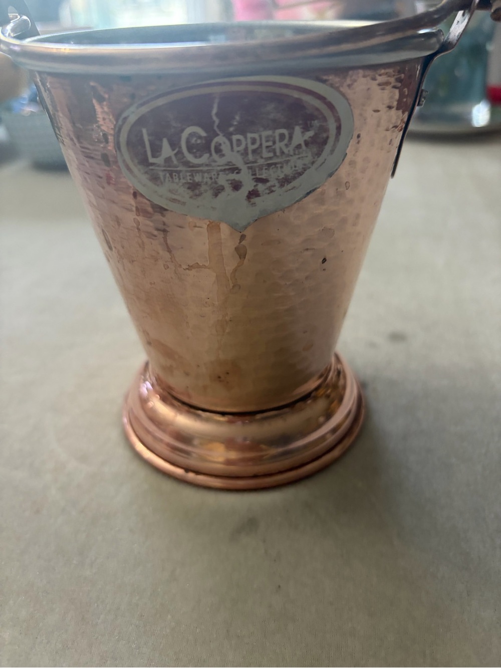 LaCoppera Hammered Copper Tumbler with Handle